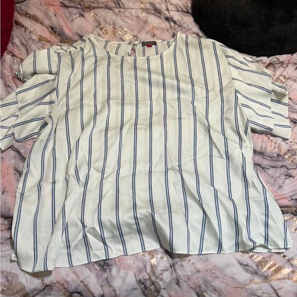 Striped Women's Top - White and Blue